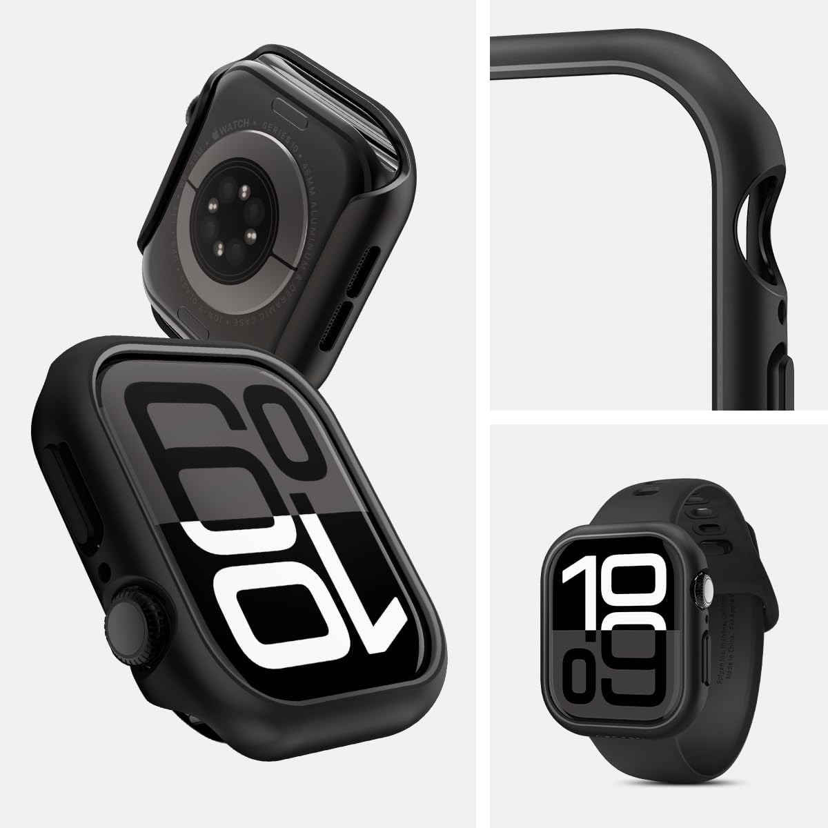 Etui Spigen Thin Fit do Apple Watch 10 46 mm, czarne